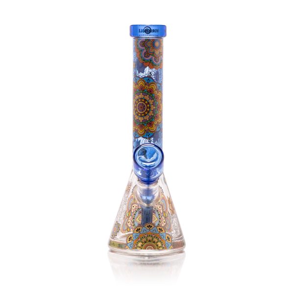 Mandala Myriad 10" Light Blue Mini Beaker Bong - Image 8