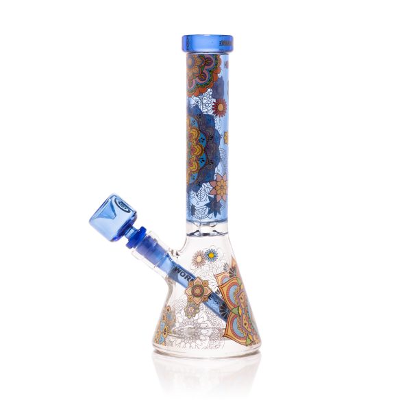 Mandala Myriad 10" Light Blue Mini Beaker Bong - Image 2