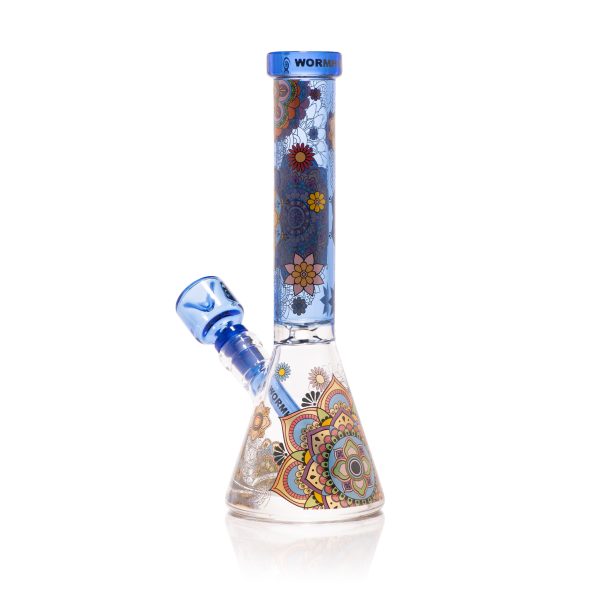 Mandala Myriad 10" Light Blue Mini Beaker Bong - Image 3
