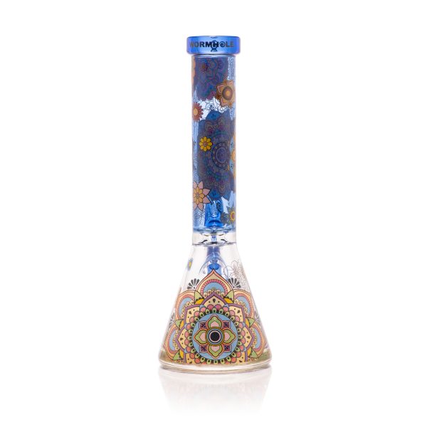 Mandala Myriad 10" Light Blue Mini Beaker Bong - Image 4