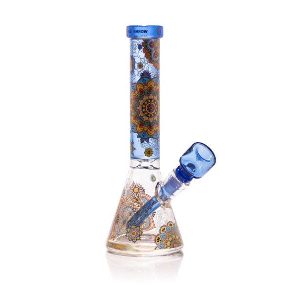 Mandala Myriad 10" Light Blue Mini Beaker Bong - Image 7