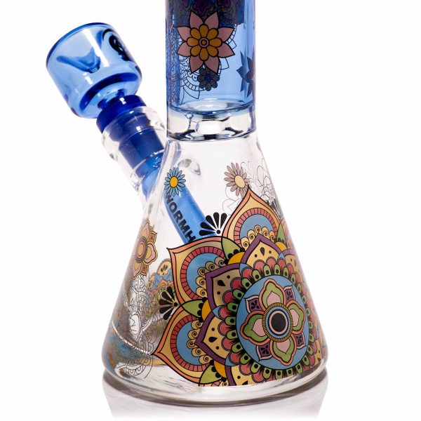 Mandala Myriad 10" Light Blue Mini Beaker Bong - Image 9